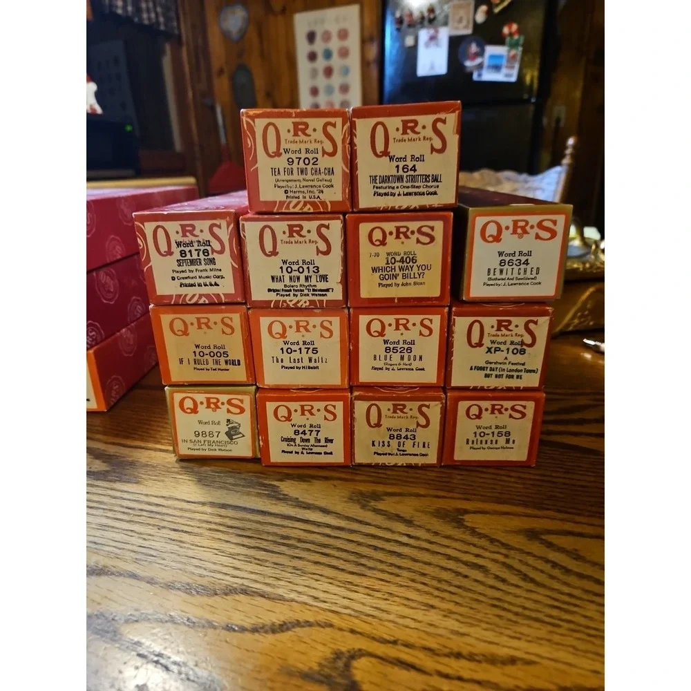 Lot of 14 Vintage QRS Player Piano Rolls